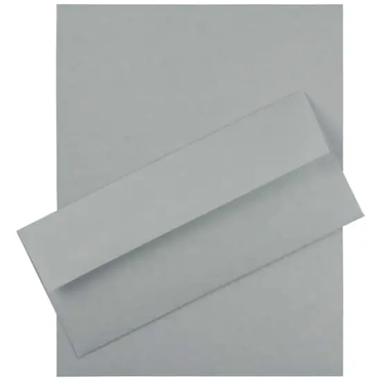 JAM Paper 8.5" x 11" Letter Paper & Envelopes #10 Business Stationery Set, 100ct. Blue Parchment {1}