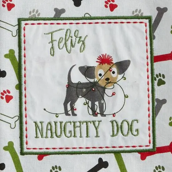 DII&reg; Christmas Puppy Embellished Dishtowel Set {8}