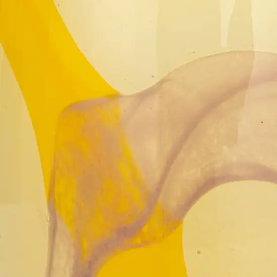 Hello Honey&reg; 9.5" Yellow & Purple Decorative Glass Vase with Abstract Design {8}