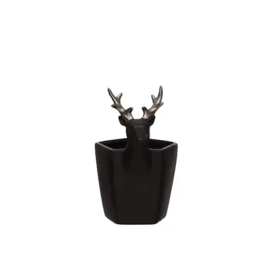 7" Black & Silver Reindeer Handle Decorative Container by Ashland&reg; {3}