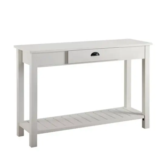 Walker Edison Brushed White Country Style Entry Table {1}