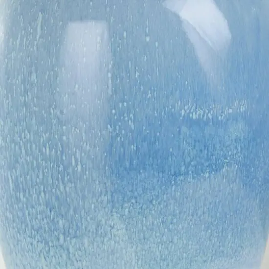 18" Blue Unique Textured Ceramic Ombre Vase {7}