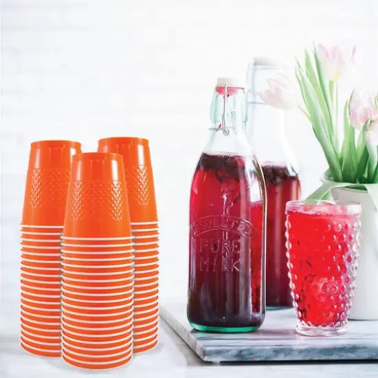 JAM Paper 12oz.Plastic Party Cups, 20ct. Orange {3}