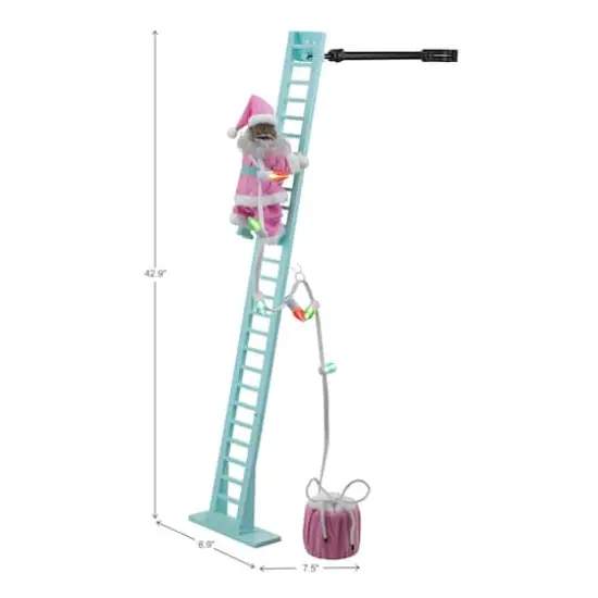 3.5ft. Animated Pastel Super Climbing Santa {4}