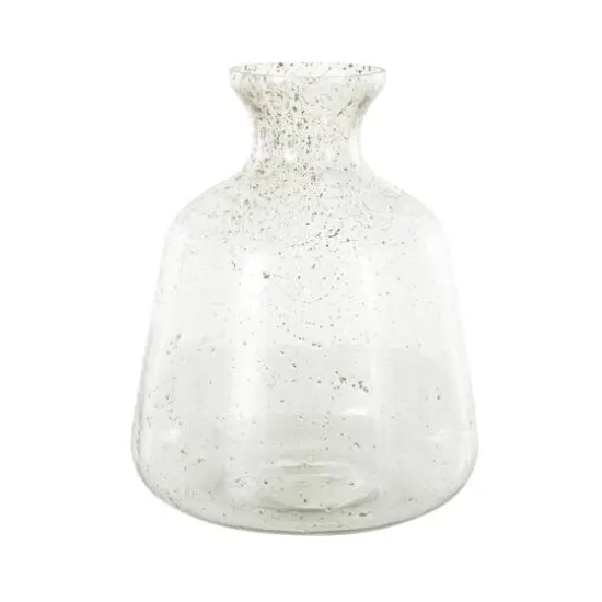 16.5" Clear Speckled Glass Vase {7}