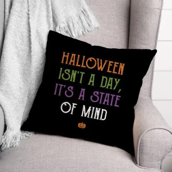 Halloween is a State of Mind 18" x 18" Throw Pillow {3}