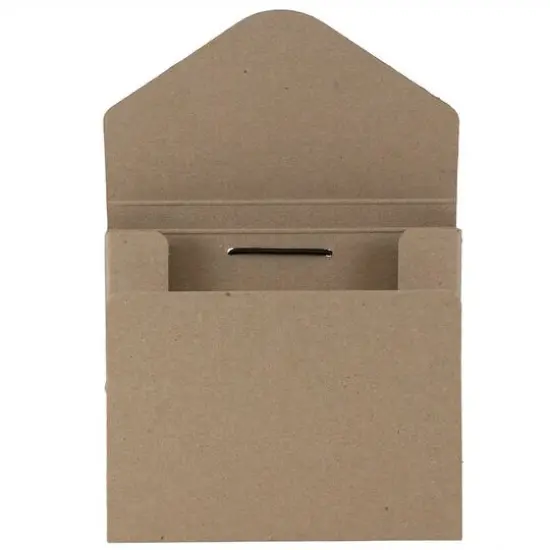 JAM Paper Natural Kraft CD Case Portfolio with Elastic Closure 5" x 5.625" {6}