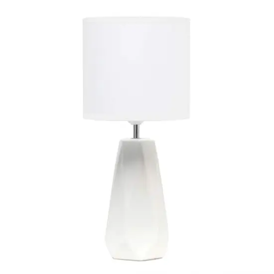 Simple Designs Ceramic Prism Table Lamp Off White {1}