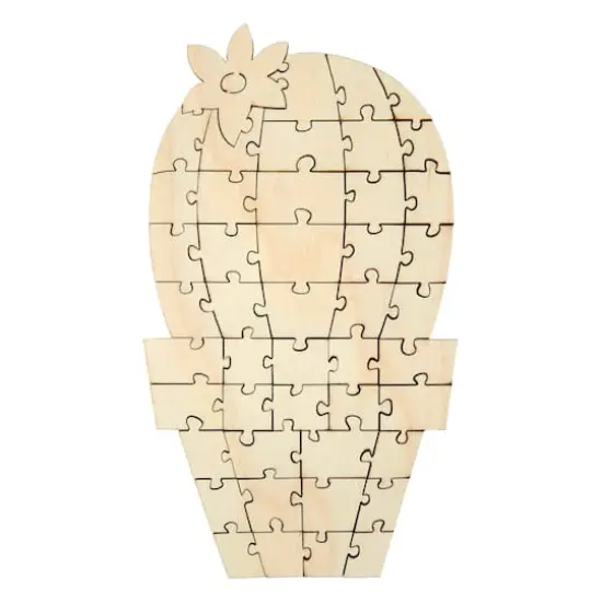 Leisure Arts&reg; Small Cactus D.I.Y. Wood Puzzle {3}