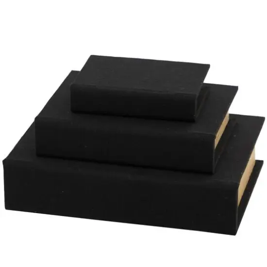 Black Linen Faux Book Box Set {4}