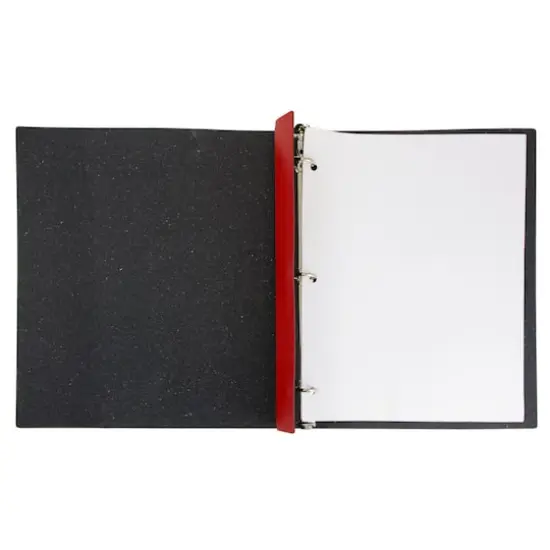 JAM Paper 0.75" Italian Leather 3-Ring Binder Red {6}