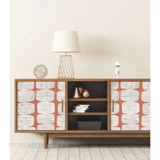 RoomMates Mid-Century Beads Peel & Stick Wallpaper Orange, White {5}