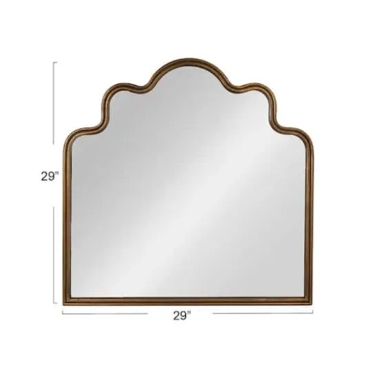 Hello Honey&reg; 29" Gold Decorative Scalloped Arched Mirror {4}