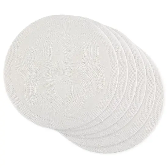 DII&reg; Woven Round Placemats, 6ct. White {1}