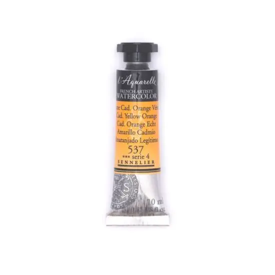 Sennelier French Artists' Watercolor, 10mL 537 Cadmium Yellow Orange S4 {1}