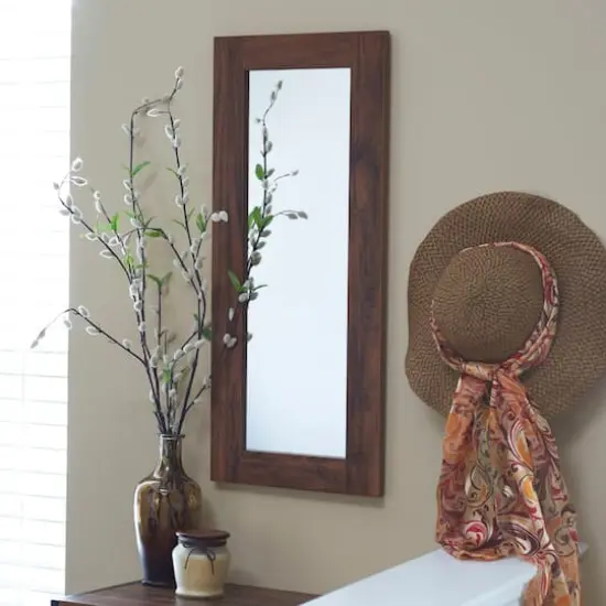 Household Essentials 29.5" x 12.5" Rectangular Wall Mirror Rustic Hickory {3}