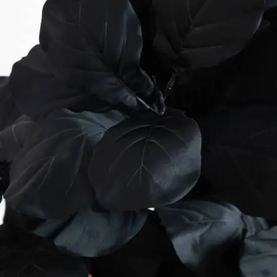 4ft. Artificial Halloween Black Fiddle Leaf Tree {5}
