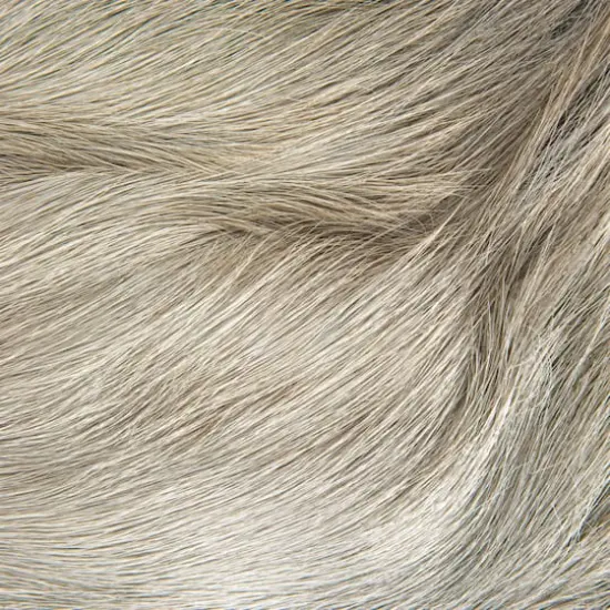 Hello Honey&reg; Natural Teakwood and Goat Fur Folding Stool {10}