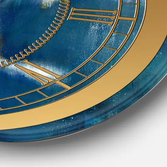 Designart 'Blue Glam Texture I Glam Wall Clock {5}