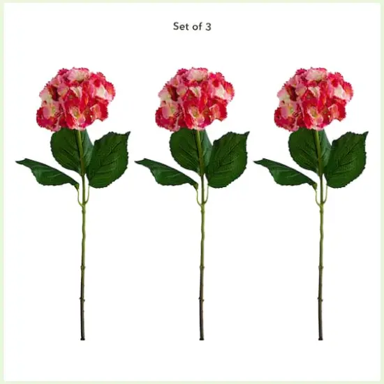 30" Pink Hydrangea Flower Stems, 3ct. {4}