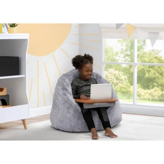 Delta Children Cozee Fluffy Chair & Bamboo Lap Desk Set {3}