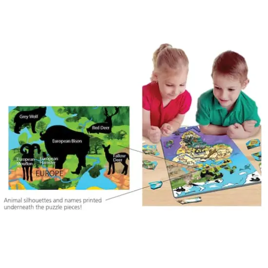 Animal Magnetism&reg; Magnetic Wildlife Map Puzzle: Eurasia & Africa {3}