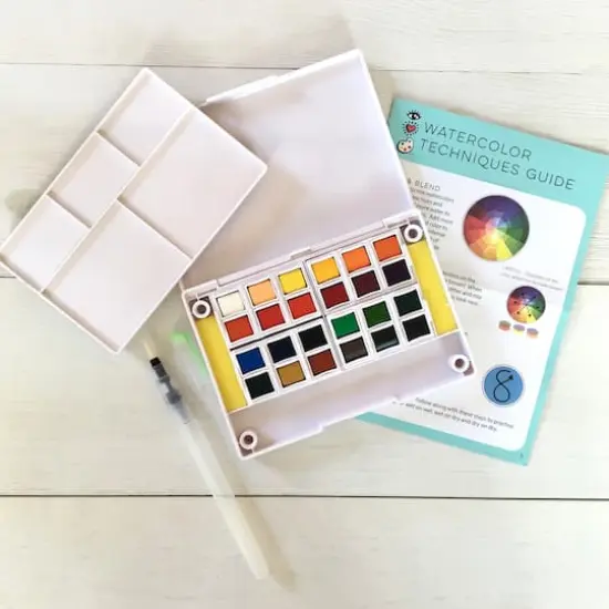 Bright Stripes iHeartArt 24 Watercolor Paint Set with Water Brush Pen {3}
