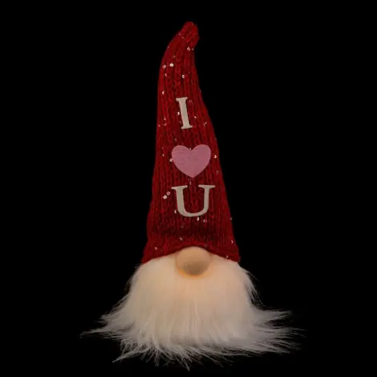 11.5" Red Knit 'I Love You' Hat Valentine's Day Gnome {4}