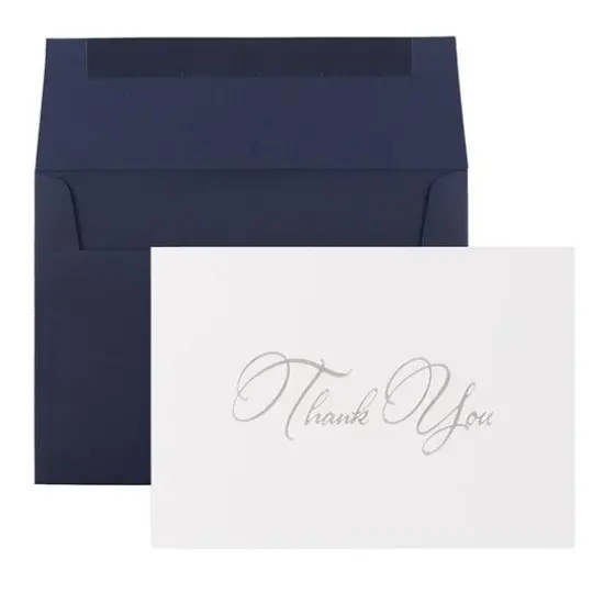 JAM Paper Thank You Card Set with Silver Script, 25ct. {2}