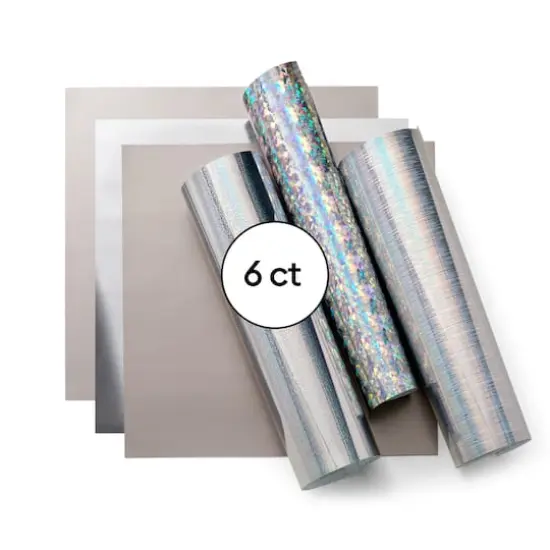 Cricut&reg; Permanent Holographic Vinyl, Silver Sampler {1}