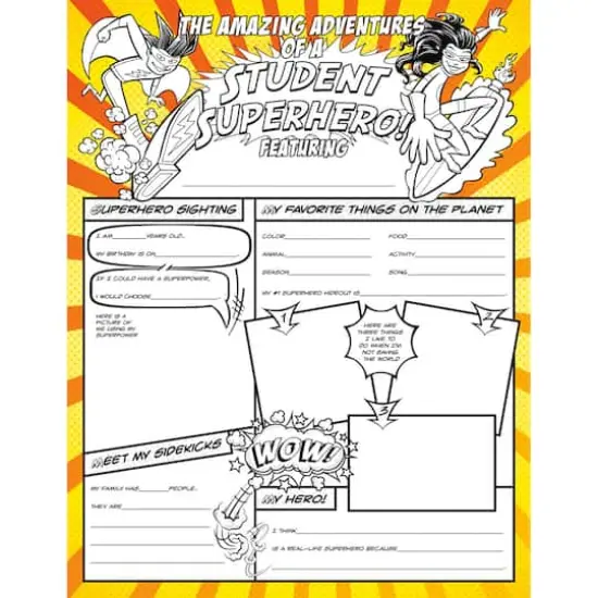North Star Teacher Resources Fill Me In: Student Superhero, 32ct. {1}