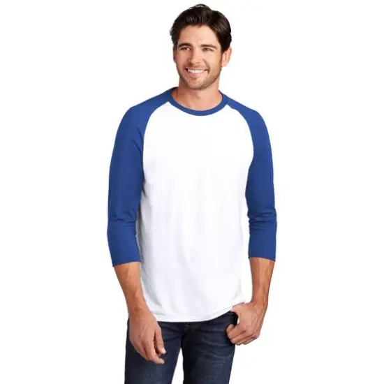 District&reg; Perfect Tri&reg; 3/4 Sleeve Raglan Deep Royal/White {4}