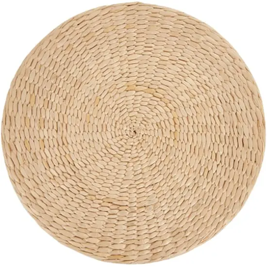 18" Two-Toned Stool with Seagrass Top Black {4}