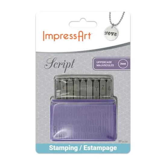 ImpressArt&reg; 3mm Basic Script Uppercase Letter Stamps Set {1}