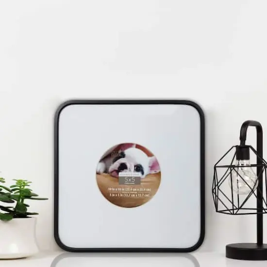 Expressions&trade; 5" x 5" Black Rounded Frame with Circle Mat by Studio D&eacute;cor&reg; {5}