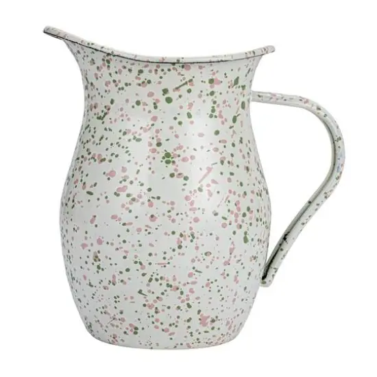 Hello Honey® 6.5" Mint & Pink Splatterware Enameled Metal Pitcher {6}
