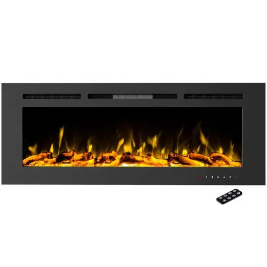 Hastings Home 60" Black Wall Mount Electric Fireplace {1}