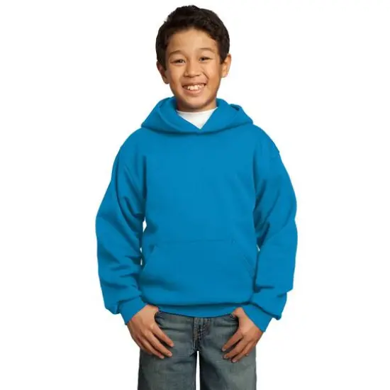 Port & Company&reg; Colors Youth Core Fleece Pullover Hooded Sweatshirt Sapphire {3}