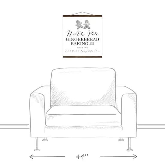 North Pole Gingerbread Co. 16x16 Teak Hanging Canvas {4}