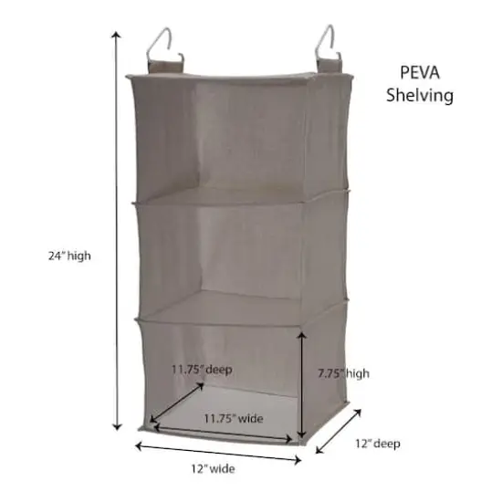 Household Essentials 3 Shelf Hanging Closet Organizer Silver {4}