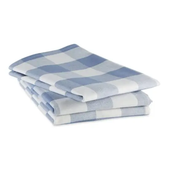 DII&reg; Stonewash Blue Buffalo Check Dish Towels, 3ct. {5}