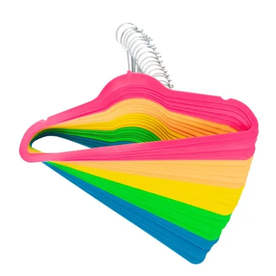 Simplify Slim Velvet Suit Hangers, 25ct. Neon {4}