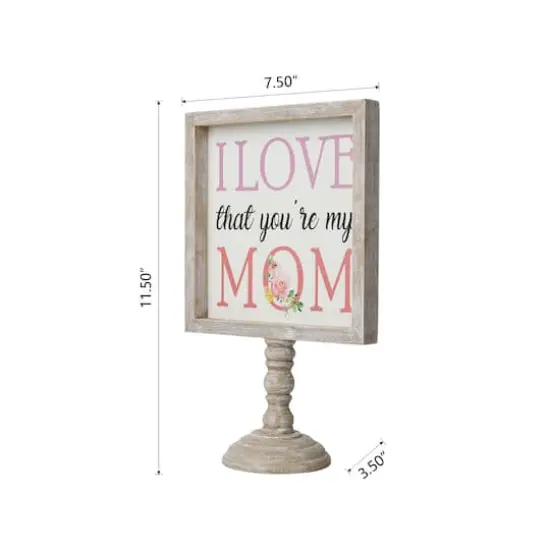 Glitzhome&reg; 11.5" Wood Mother's Day Table D&eacute;cor {9}