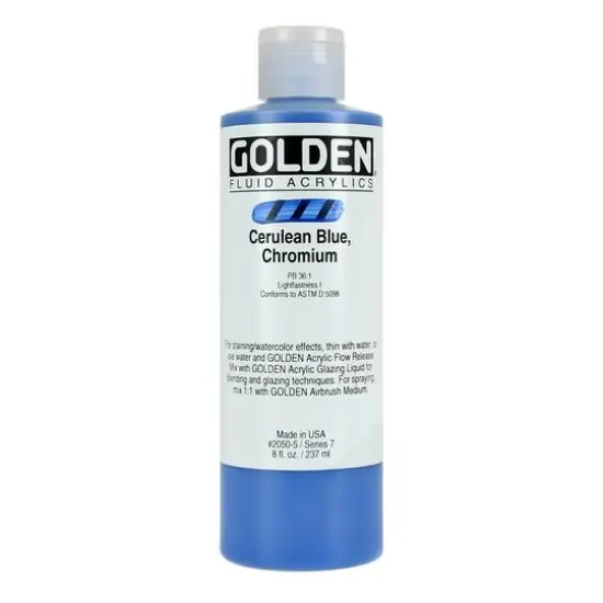 Golden&reg; Fluid Acrylics, 8oz. Cerulean Blue Chromium {1}