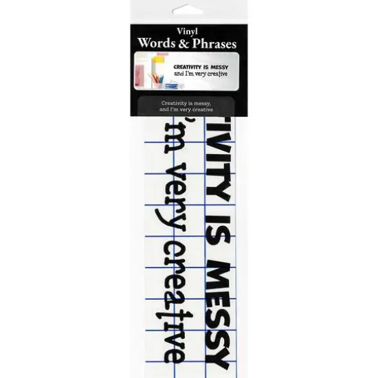 Leisure Arts&reg; Vinyl Creativity is Messy & I'm Very Creative Black Wall Decal {5}