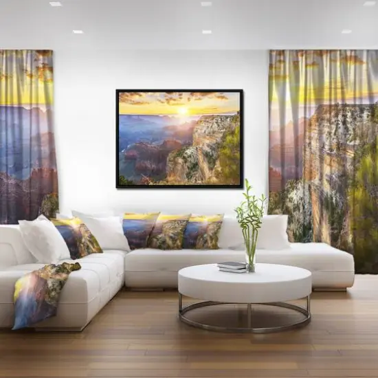Designart - Grand Canyon Landscape - Photography Canvas Art Print in Black Frame {4}