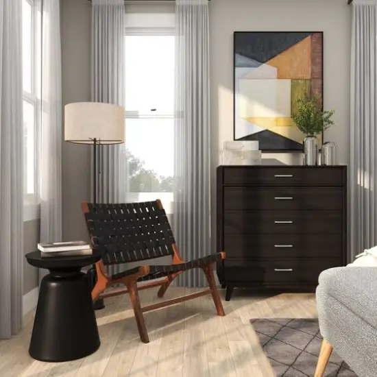 Black Metal Accent Table with Bell Shaped Base {15}