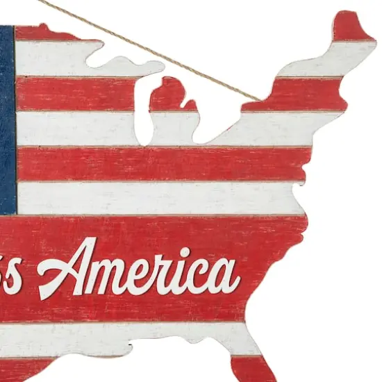 Glitzhome&reg; 32.5" Wooden Patriotic America Map Wall D&eacute;cor {7}