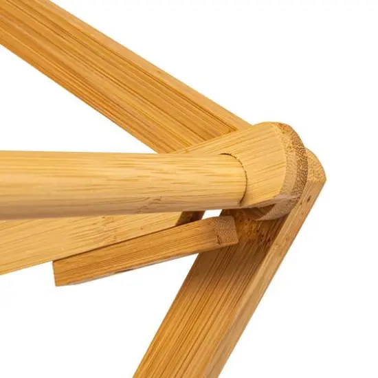 Household Essentials 60" Oversized Folding Bamboo Clothes Drying Rack with Flat Shelf {6}