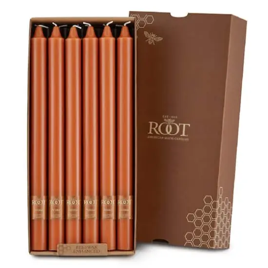 Root Candles Arista&trade; 12" Smooth Taper Candles, 12ct. Rust {1}